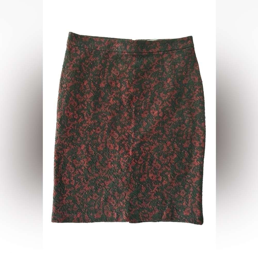 Michael Kors Pencil Skirt‎ women’s Large red black lace back zip EUC classic